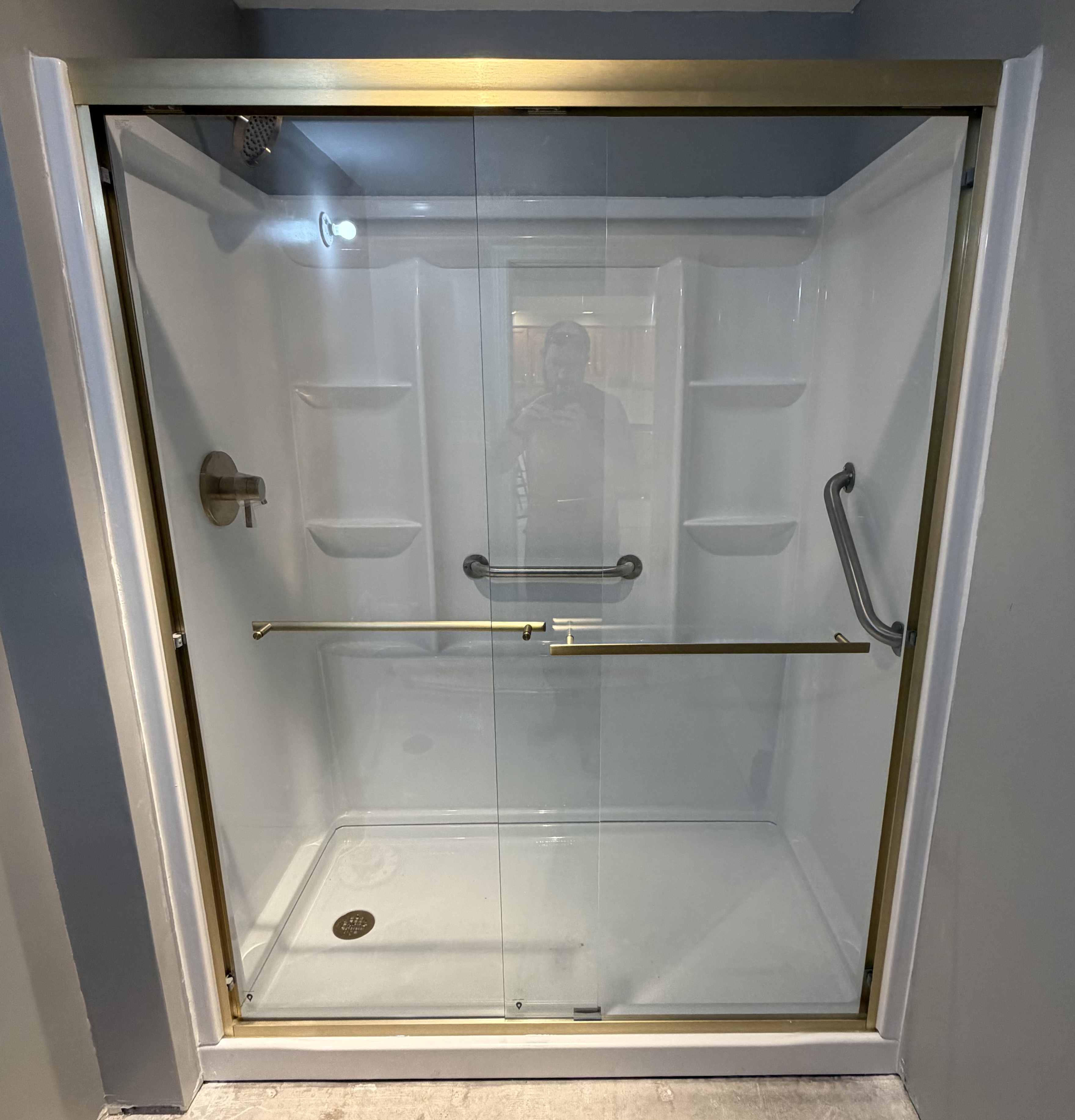 Shower door installation by T-Build Handyman NH