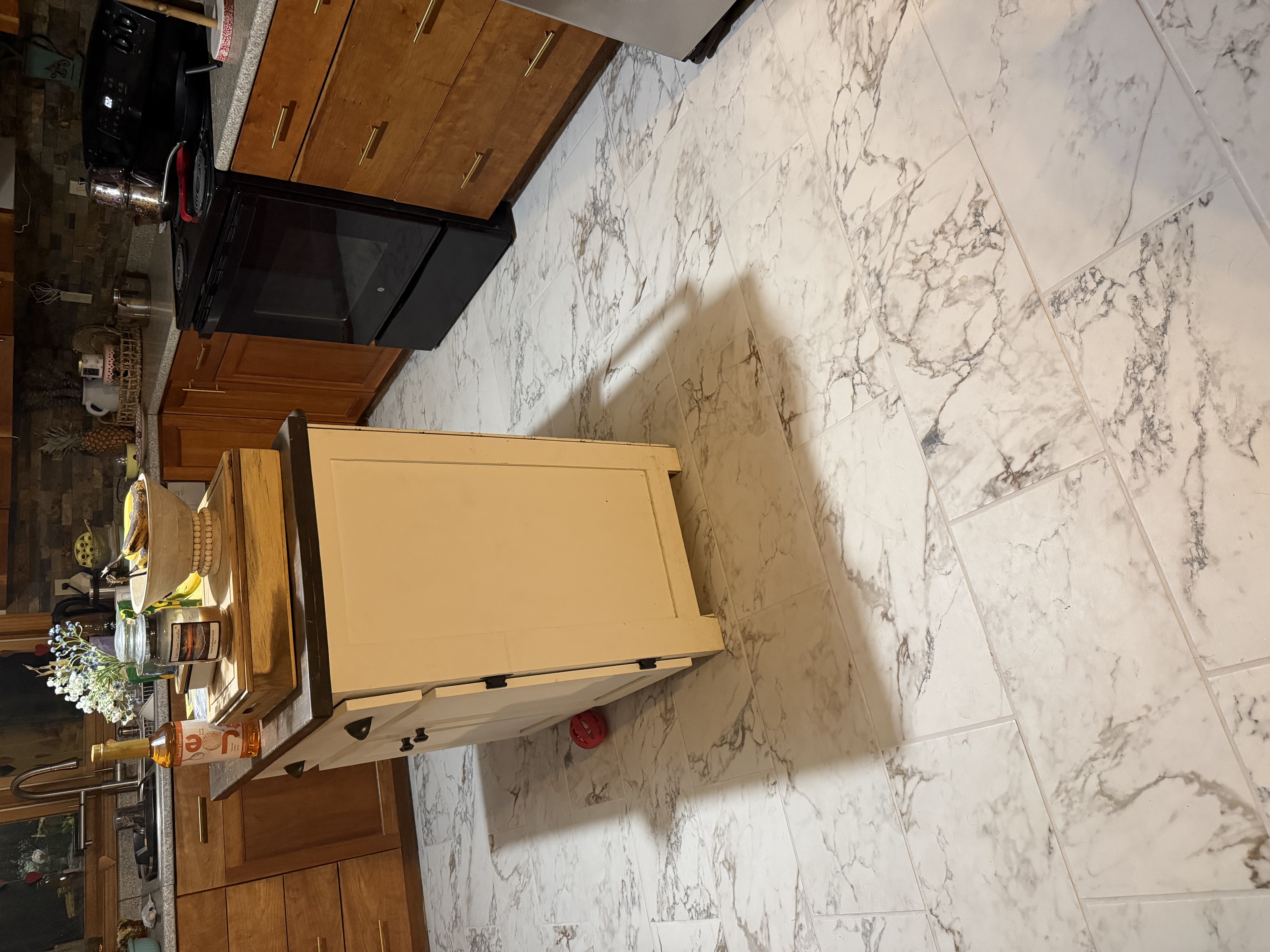 Kitchen marble tile floor installation NH handyman