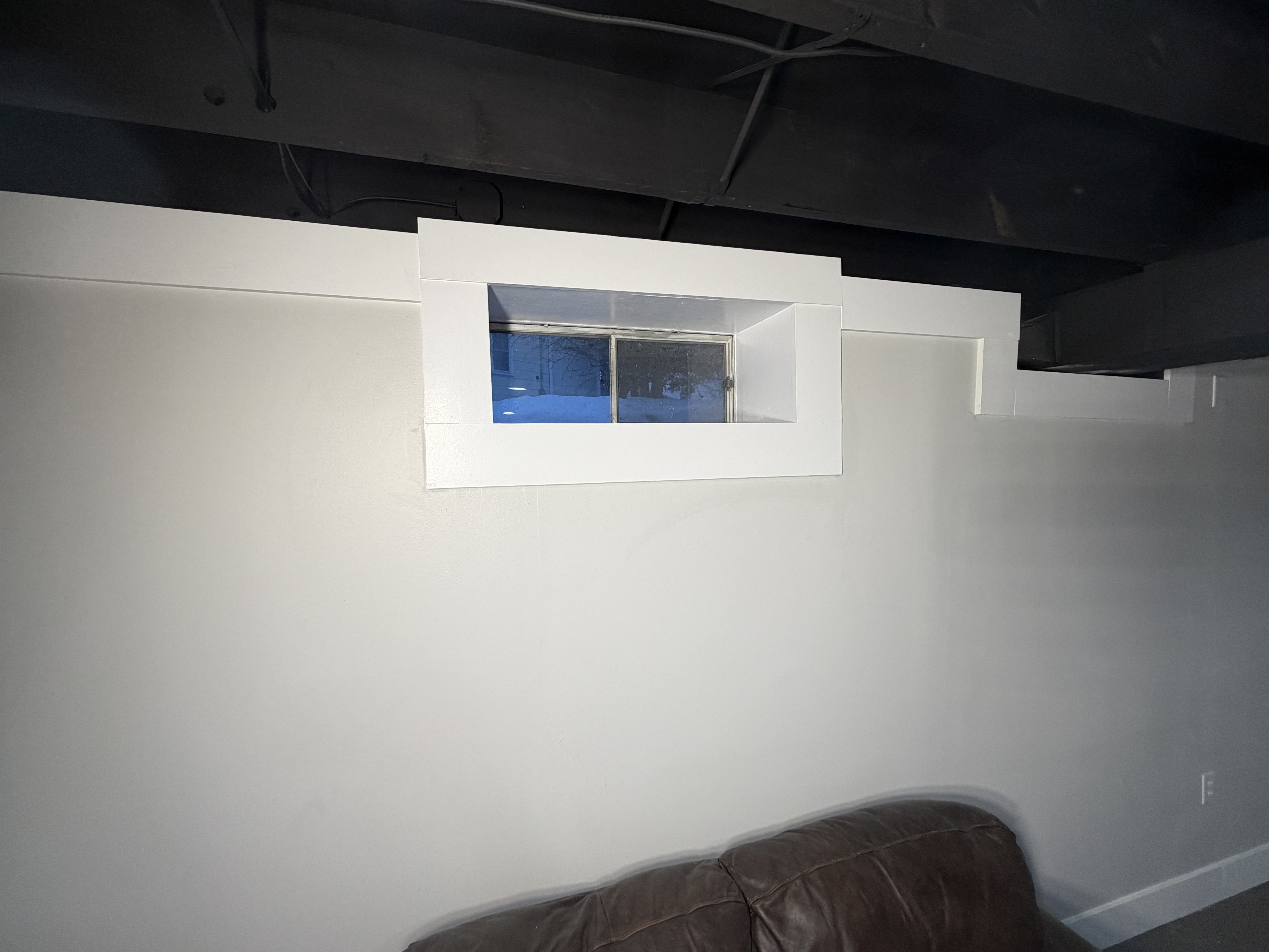 Basement window framing and drywall NH