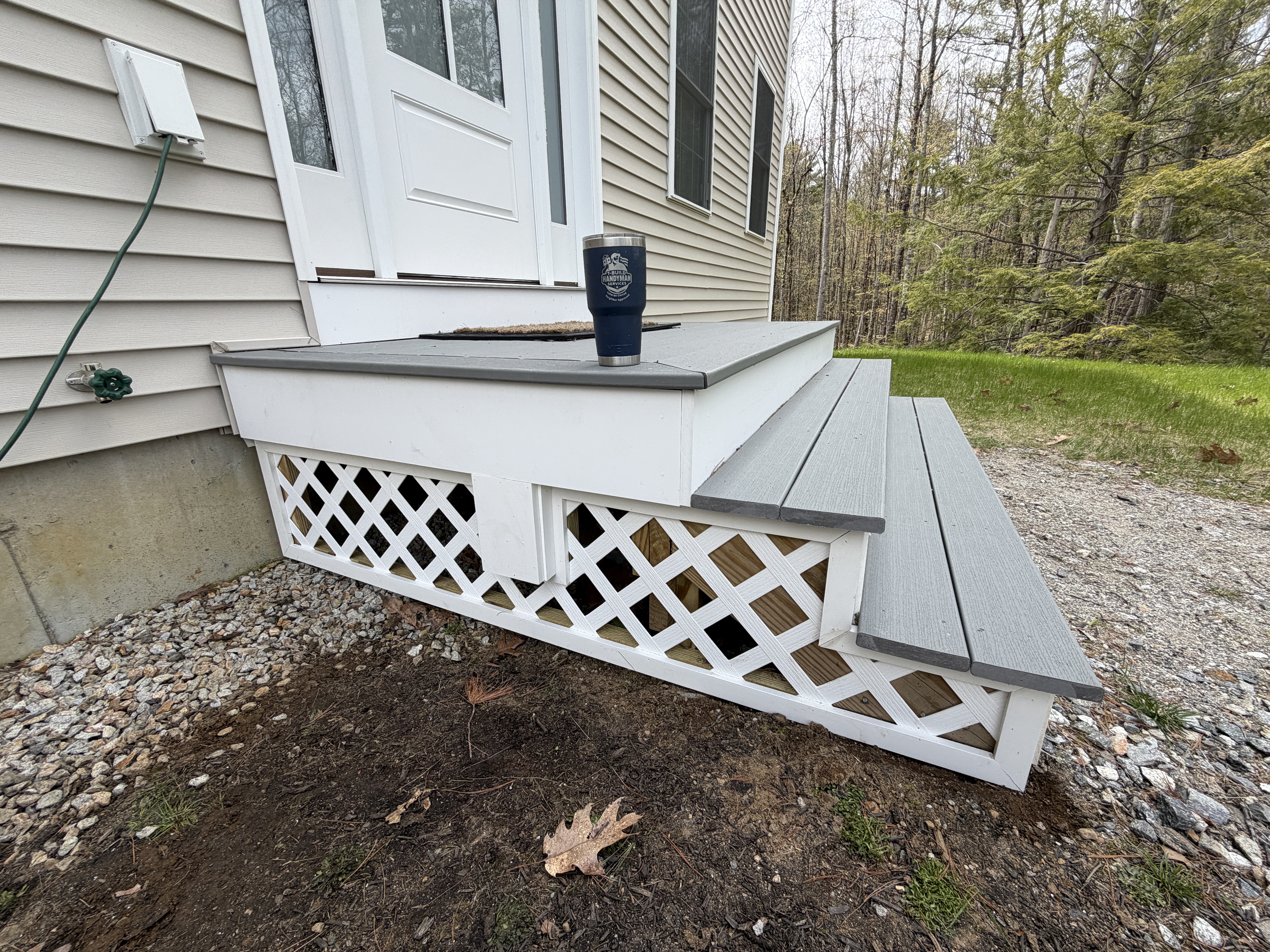 New composite deck landing and steps NH handyman