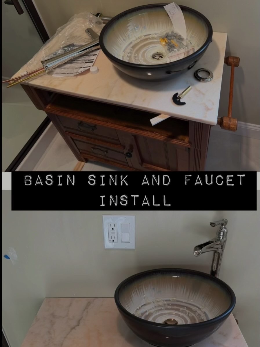 Vessel basin sink and faucet installation NH handyman